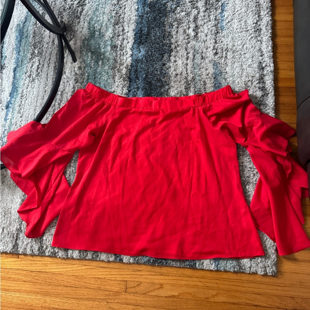 City Chic Bold Red Blouse